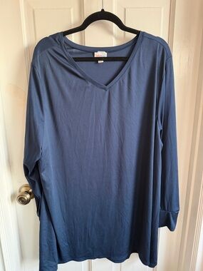 LuLaRoe Women's Long Sleeve V-Neck Top in Slate Blue